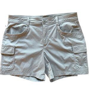 Eddie Bauer Summer Utility Trail Shorts 5” Size 16 Tan EUC